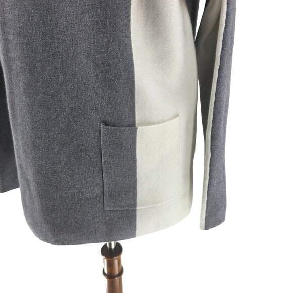 Alison Sheri Womens Colorblock Turtleneck Sweater S Gray & White Viscose Blend - Picture 8 of 15